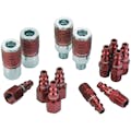 14-Piece ColorConnex® Red Industrial (Type D) Air Hose Coupler & Plug Kit