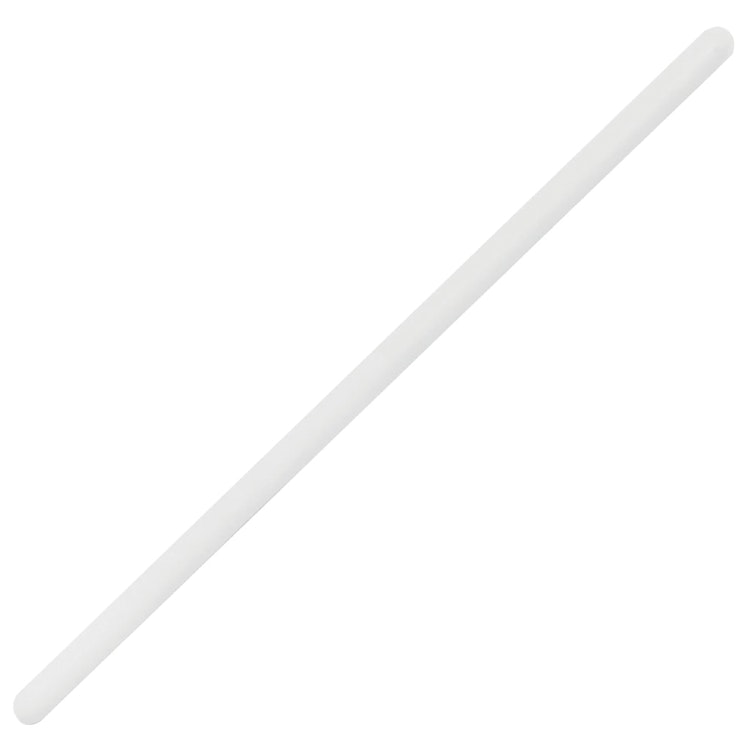 7mm Dia. x 11.8" L White Polypropylene Stirring Rod with Rounded Ends - Package of 12