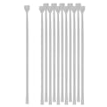 5mm Dia. x 9.75" L White Polypropylene Stirring Rod with Spatula Ends - Package of 12
