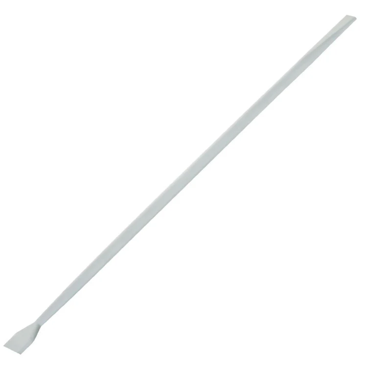 5mm Dia. x 9.75" L White Polypropylene Stirring Rod with Spatula Ends - Package of 12