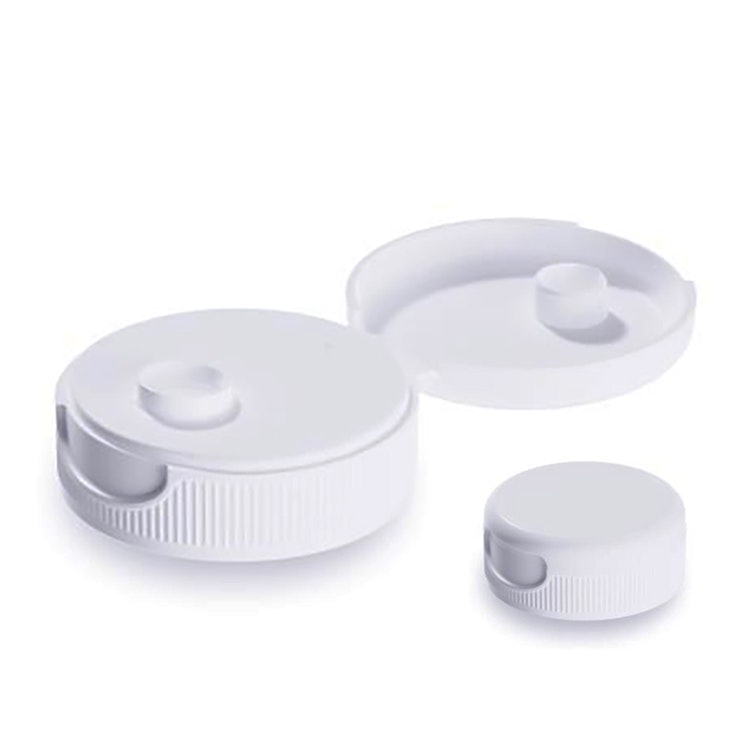 33/400 White Ribbed Snap-Top Dispensing Cap with 0.3" Orifice