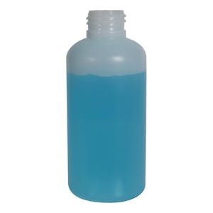 4 oz. Natural HDPE Boston Round Bottle with 24/410 Neck (Cap Sold Separately)