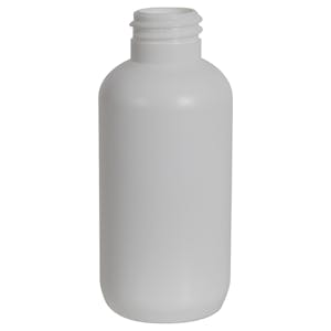 2 oz. White HDPE Boston Round Bottle with 20/410 Neck (Cap Sold Separately)