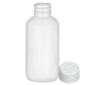 2 oz. White HDPE Boston Round Bottle with 20/400 White Ribbed CRC Cap with F217 Liner