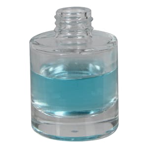 30mL (1 oz.) Clear Stubby Cylinder Glass Bottle with 20/410 Neck (Cap Sold Separately)