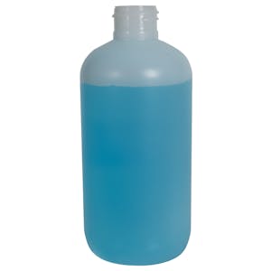 8 oz. Natural HDPE Boston Round Bottle with 24/410 Neck (Cap Sold Separately)