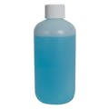 8 oz. Natural HDPE Boston Round Bottle with 24/410 White Ribbed Cap with F217 Liner