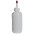 8 oz. White HDPE Boston Round Bottle with 24/410 White Yorker Dispensing Cap