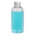 4 oz. Clear PET Traditional Boston Round Bottle with 24/410 Brushed Silver Aluminum Cap with Foam Liner
