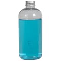 12 oz. Clear PET Traditional Boston Round Bottle with 24/410 Brushed Silver Aluminum Cap with Foam Liner