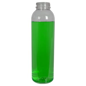 32 oz. Natural HDPE Flame-Treated Cylindrical Sample Bottle with 28/410 White Ribbed Cap with F217 Liner