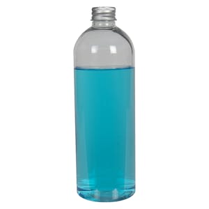 PET High Clarity Cosmo Round Bottles with Aluminum Caps