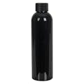 4 oz. Black PET Cosmo Round Bottle with 20/410 Black Ribbed Cap with F217 Liner