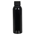 4 oz. Black PET Cosmo Round Bottle with 24/410 Black Ribbed Cap with F217 Liner