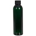 6 oz. Dark Green PET Cosmo Round Bottle with 24/410 Black Ribbed Cap with F217 Liner