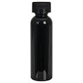 2 oz. Black PET Cosmo Round Bottle with 20/400 Black Ribbed CRC Cap with F217 Liner