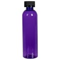4 oz. Purple PET Cosmo Round Bottle with 20/400 Black Ribbed CRC Cap with F217 Liner