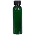 4 oz. Dark Green PET Cosmo Round Bottle with 24/400 Black Ribbed CRC Cap with F217 Liner