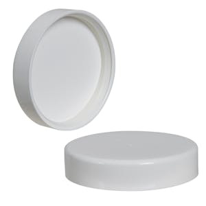 53/400 White Polypropylene Unlined Smooth Glossy Sleek Child Resistant (CRC) Cap