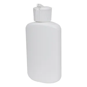 4 oz. White LDPE Oval Bottle with 24/410 White Ribbed Flip-Top Dispensing Cap