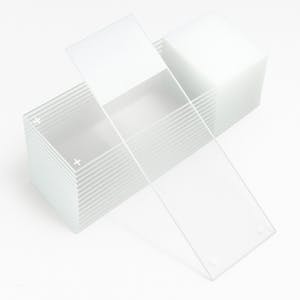 White Frosted Diamond® White Glass Charged Microscope Slide with Ground Edges & 90° Corners - Case of 1440