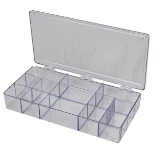 A-Series Box with 12 Compartments (3 Sizes, 4 Vertical Partitions) - 8" L x 4" W x 1-3/16" Hgt.