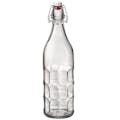 33.75 oz. (1 Liter) Clear Glass Round Moresca Bottle with Swing Top Cap - Case of 6