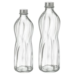 Round Glass Swirl Bottles with Aluminum Cap
