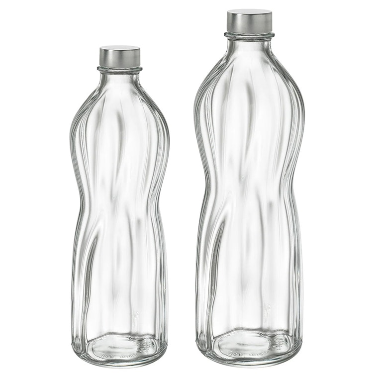 Round Glass Swirl Bottles with Aluminum Cap