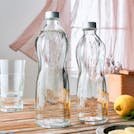Round Glass Swirl Bottles with Aluminum Cap