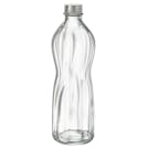 33.75 oz. (1 Liter) Clear Glass Round Swirl Bottle with Aluminum Cap - Case of 6
