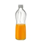 22 oz. (0.75 Liter) Clear Glass Round Swirl Bottle with Aluminum Cap - Case of 6