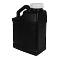 1 Gallon Black HDPE F-Style Jug with Slant Handle & 63mm White Unlined Rieke® Cap