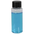 1 oz. Clear PET Cylindrical Bottle with 20/410 Black Ribbed Cap with F217 Liner