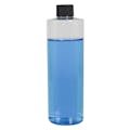 12 oz. Clear PET Cylindrical Bottle with 24/410 Black Ribbed Cap with F217 Liner