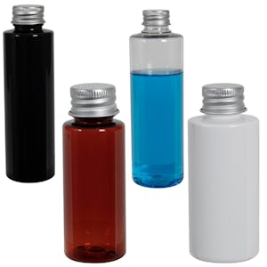 PET Cylindrical Bottles with Aluminum Caps