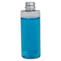 4 oz. Clear PET Cylindrical Bottle with 20/410 Brushed Silver Aluminum Cap with Foam Liner