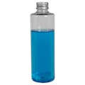 8 oz. Clear PET Cylindrical Bottle with 24/410 Brushed Silver Aluminum Cap with Foam Liner