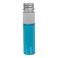 1 oz. Clear PET Slim Cylindrical Bottle with 20/410 Brushed Silver Aluminum Cap with Foam Liner