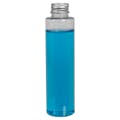 4 oz. Clear PET Slim Cylindrical Bottle with 24/410 Brushed Silver Aluminum Cap with Foam Liner