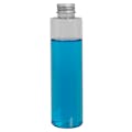 6 oz. Clear PET Slim Cylindrical Bottle with 24/410 Brushed Silver Aluminum Cap with Foam Liner