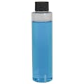 4 oz. Clear PET Slim Cylindrical Bottle with 24/410 Black Ribbed Cap with F217 Liner