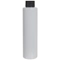 6 oz. White PET Slim Cylindrical Bottle with 24/410 Black Ribbed Cap with F217 Liner