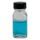 1 oz. Wide Mouth French Square Glass Bottle with 24/400 Phenolic Cap with Pulp & Vinyl Liner