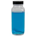 8 oz. Wide Mouth French Square Glass Bottle with 43/400 Phenolic Cap with Pulp & Vinyl Liner