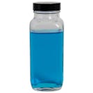8 oz. Wide Mouth French Square Glass Bottle with 43/400 Phenolic Cap with Pulp & Vinyl Liner