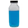 16 oz. Wide Mouth French Square Glass Bottle with 48/400 Phenolic Cap with Pulp & Vinyl Liner