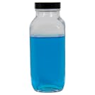16 oz. Wide Mouth French Square Glass Bottle with 48/400 Phenolic Cap with Pulp & Vinyl Liner