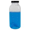 32 oz. Wide Mouth French Square Glass Bottle with 58/400 Phenolic Cap with Pulp & Vinyl Liner