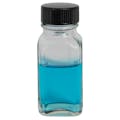 1 oz. Wide Mouth French Square Glass Bottle with 24/400 Phenolic Taperseal Cap with LDPE Liner